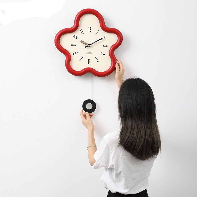 3D Bloemenpendelklok met Stil Sweep Eco-vriendelijke Slaapkamerdecoratie