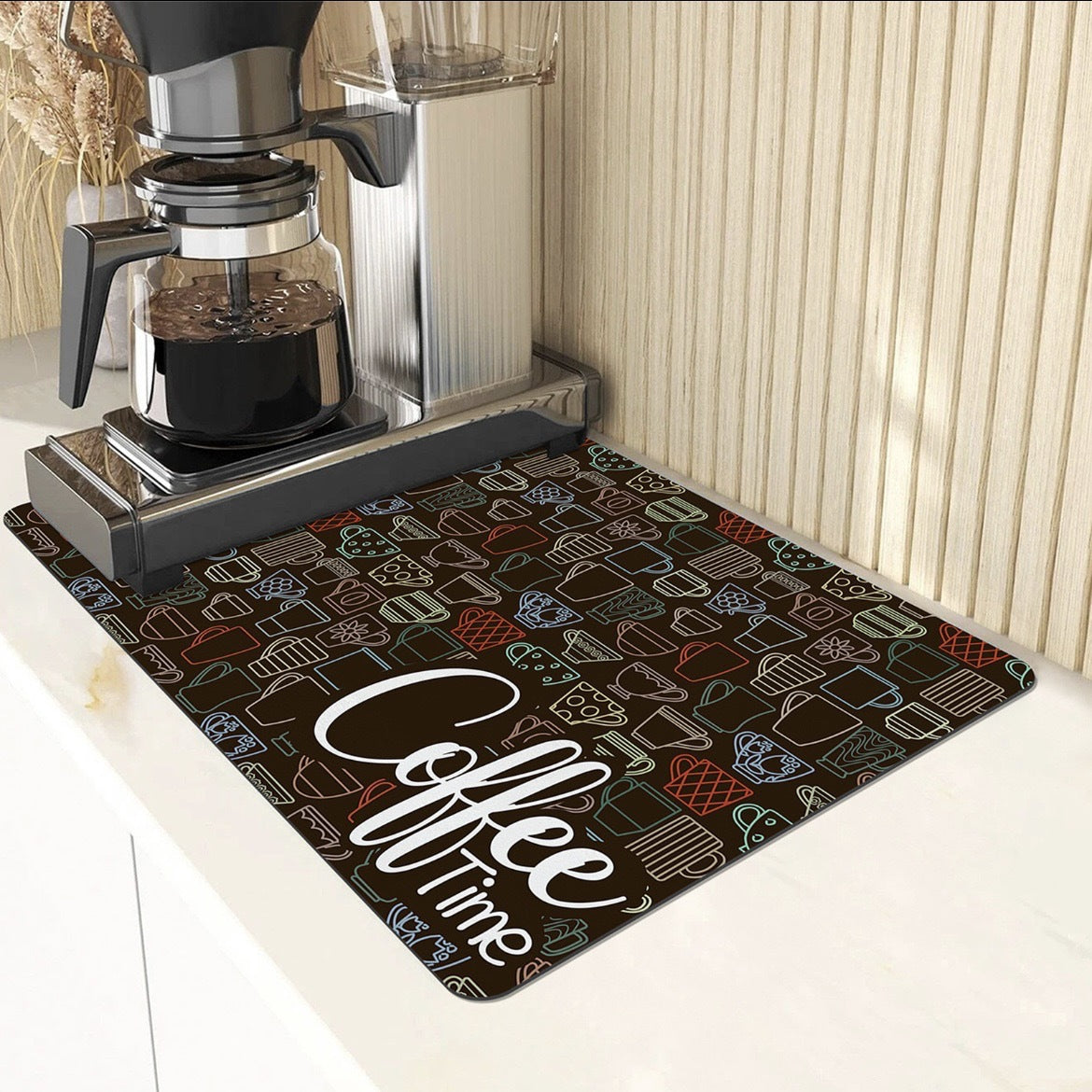 Tappetino Assorbente Antiscivolo per Macchina da Caffè, 30x40-50x60 Cm