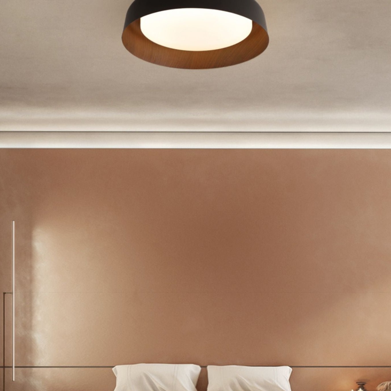Horizon Willow Holzoptik Wabi-Sabi LED-Deckenleuchte für Schlafzimmer