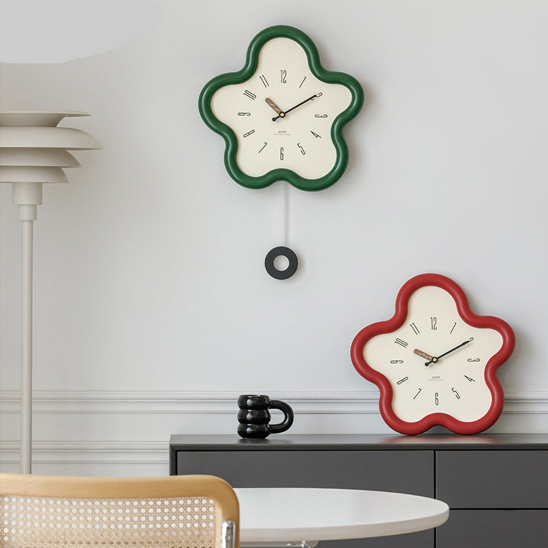 3D Bloemenpendelklok met Stil Sweep Eco-vriendelijke Slaapkamerdecoratie
