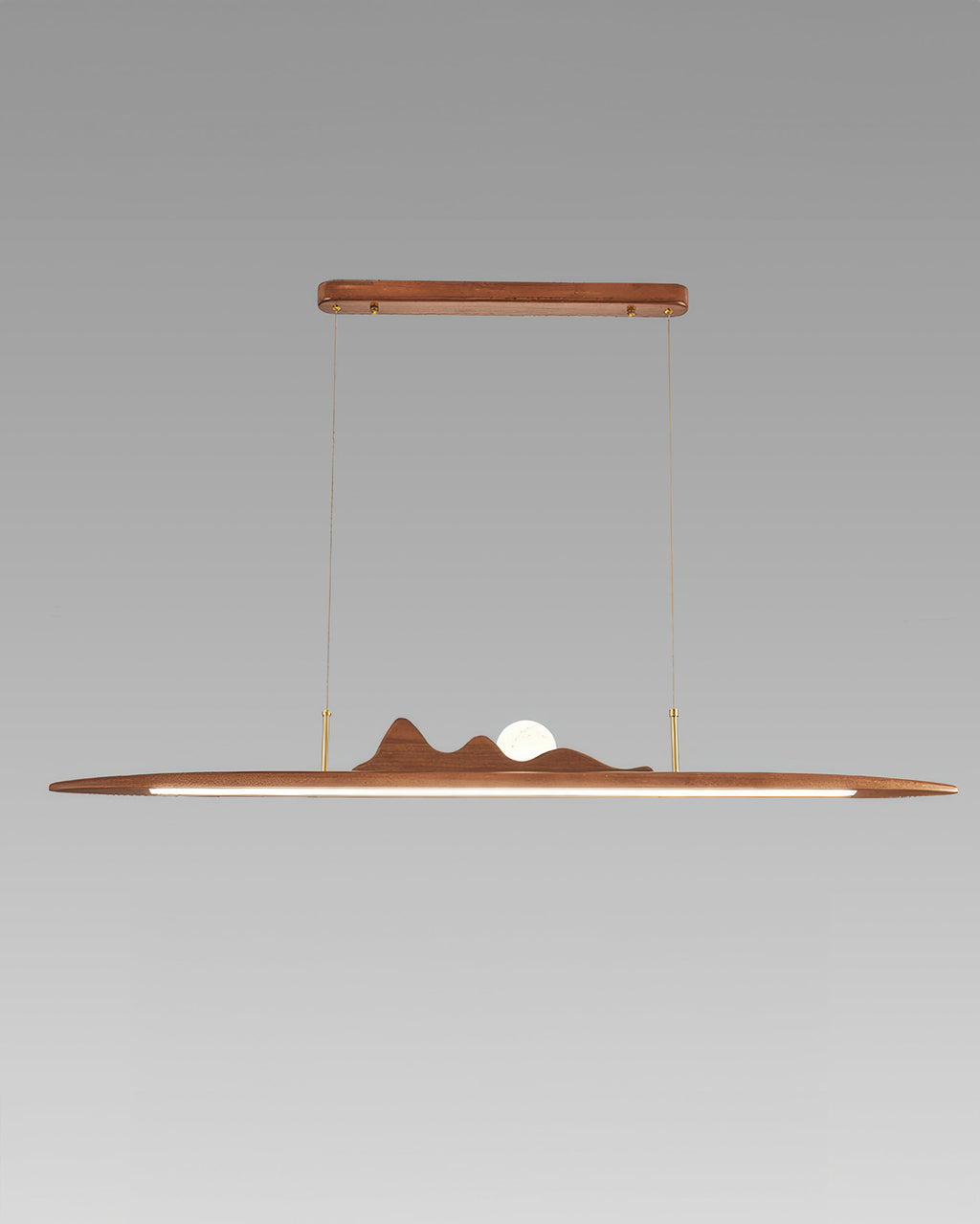 Wooden Pendant Lamp With One Line Silhouette For Modern Rooms
