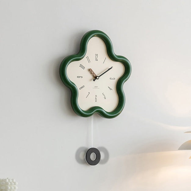 3D Bloemenpendelklok met Stil Sweep Eco-vriendelijke Slaapkamerdecoratie
