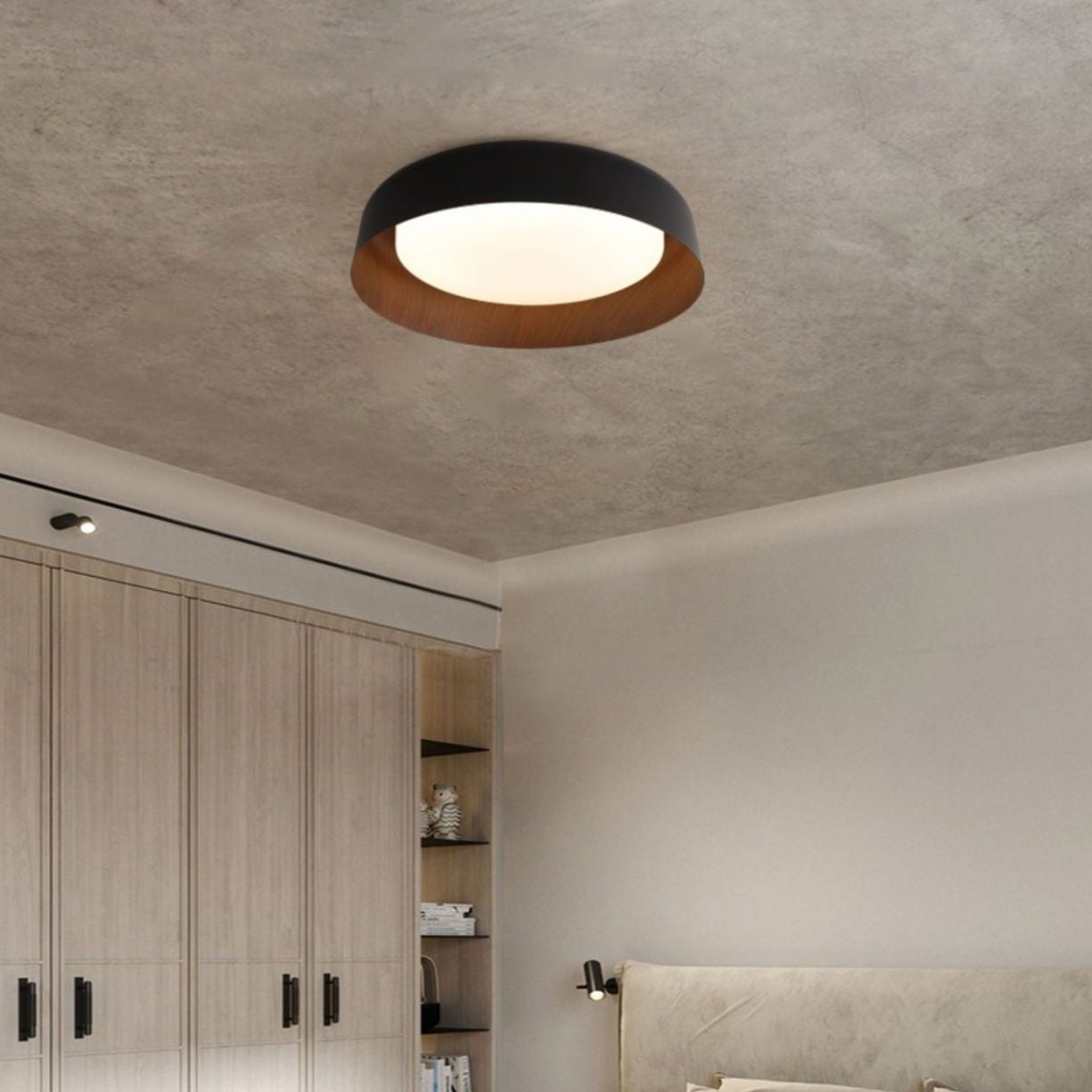 Horizon Willow Holzoptik Wabi-Sabi LED-Deckenleuchte für Schlafzimmer