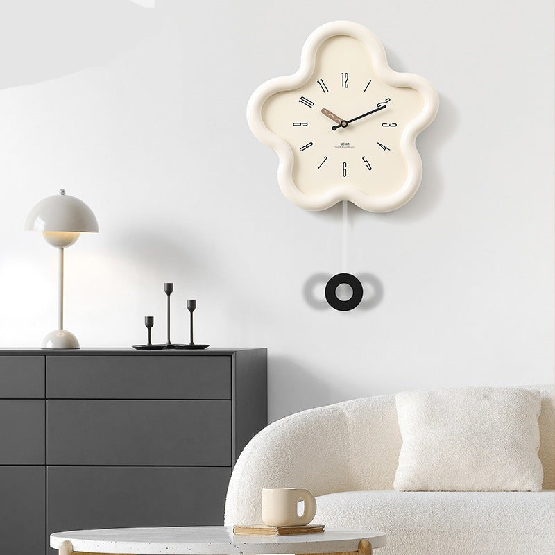 3D Bloemenpendelklok met Stil Sweep Eco-vriendelijke Slaapkamerdecoratie