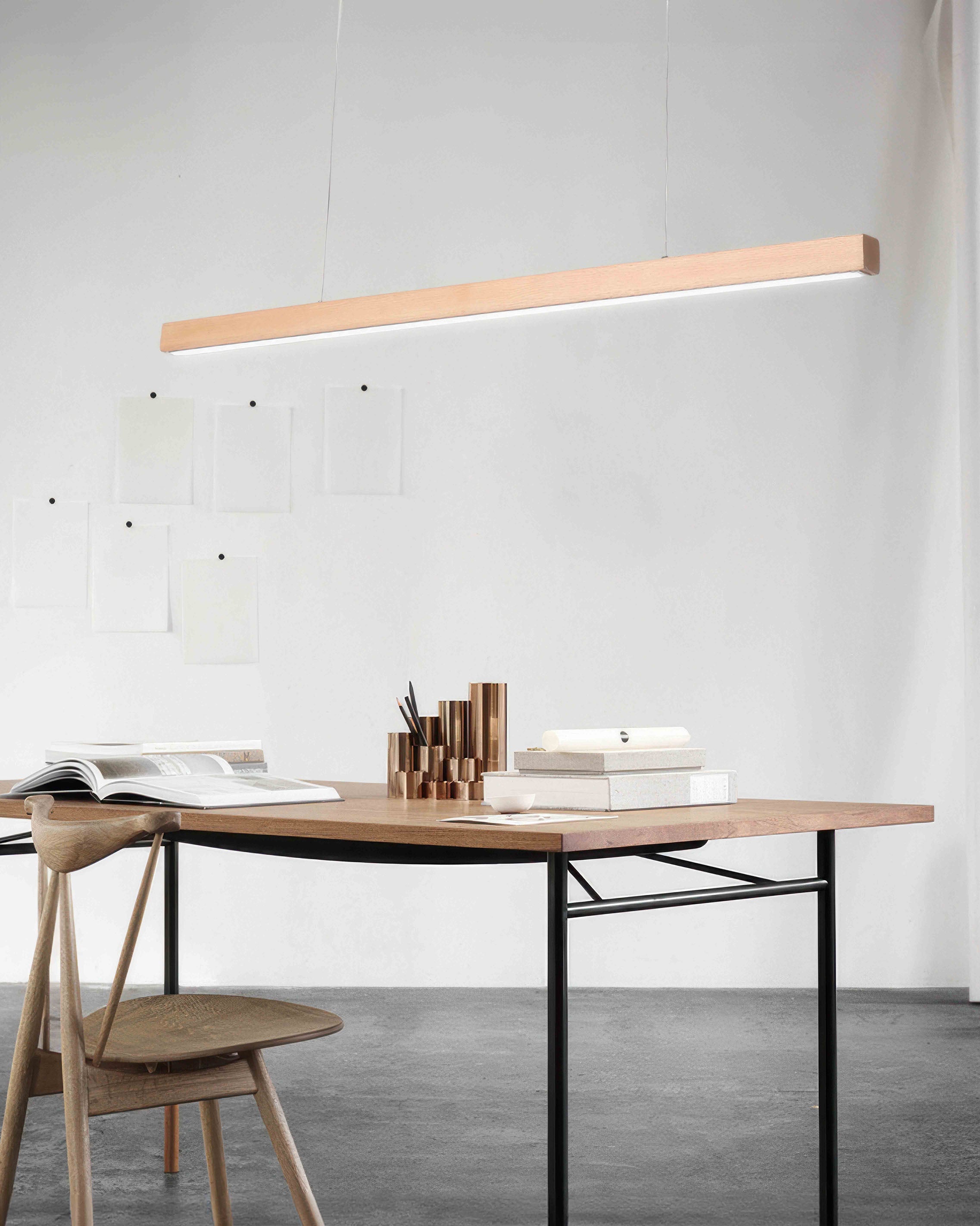 Walnut Wood Minimalist Pendant Light In Japanese Style For Modern Homes