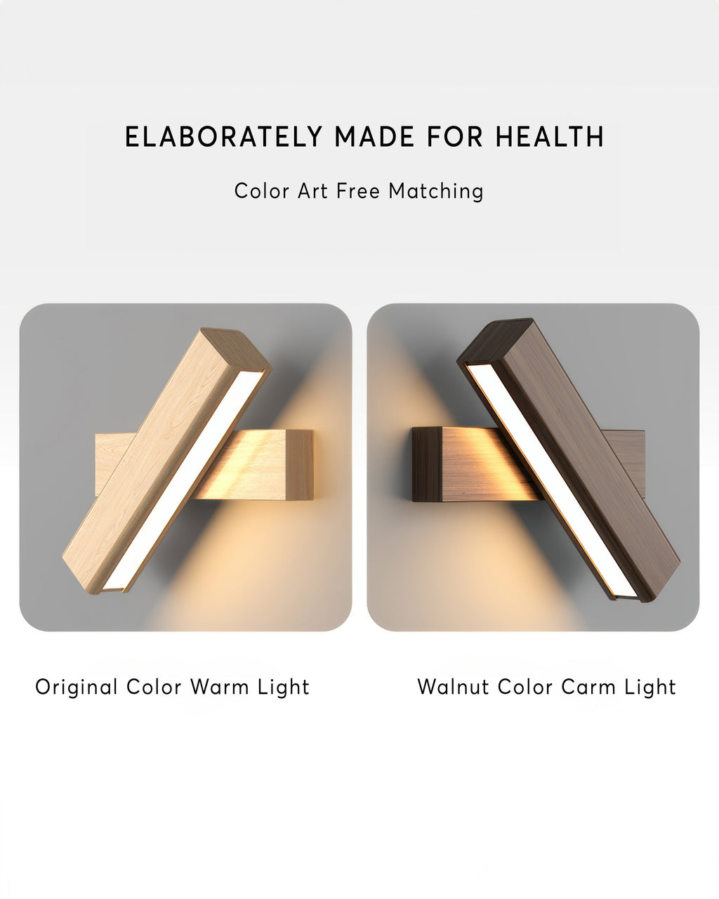 Rotatable Wall Lamp With Nordic Finish And Wood Grain Look