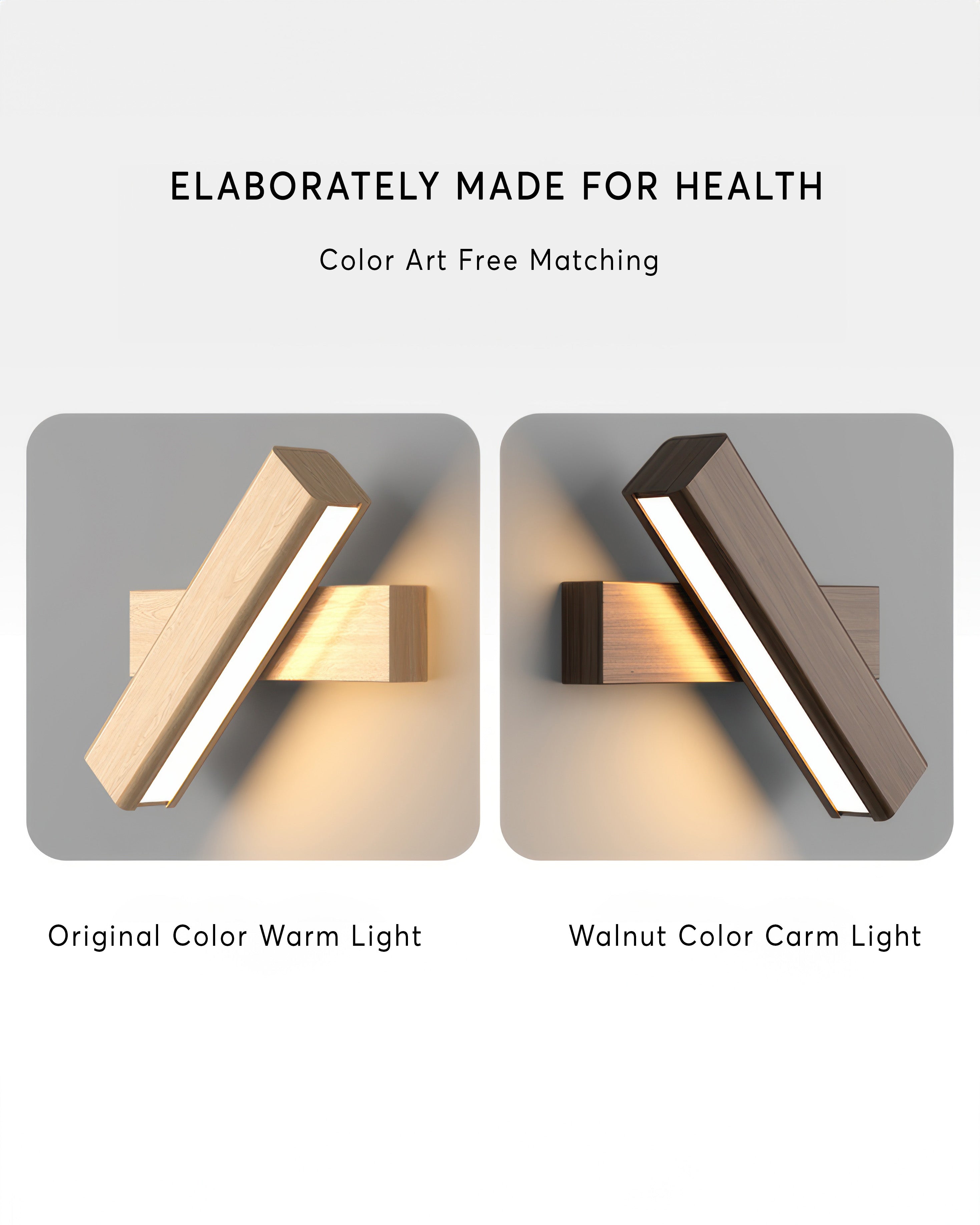 Rotatable Wall Lamp With Nordic Finish And Wood Grain Look