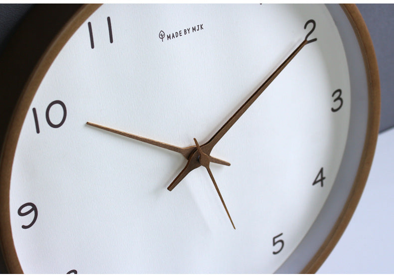 Elegant Solid Wood Analog Wall Clock for Home Decoration and Living Spaces