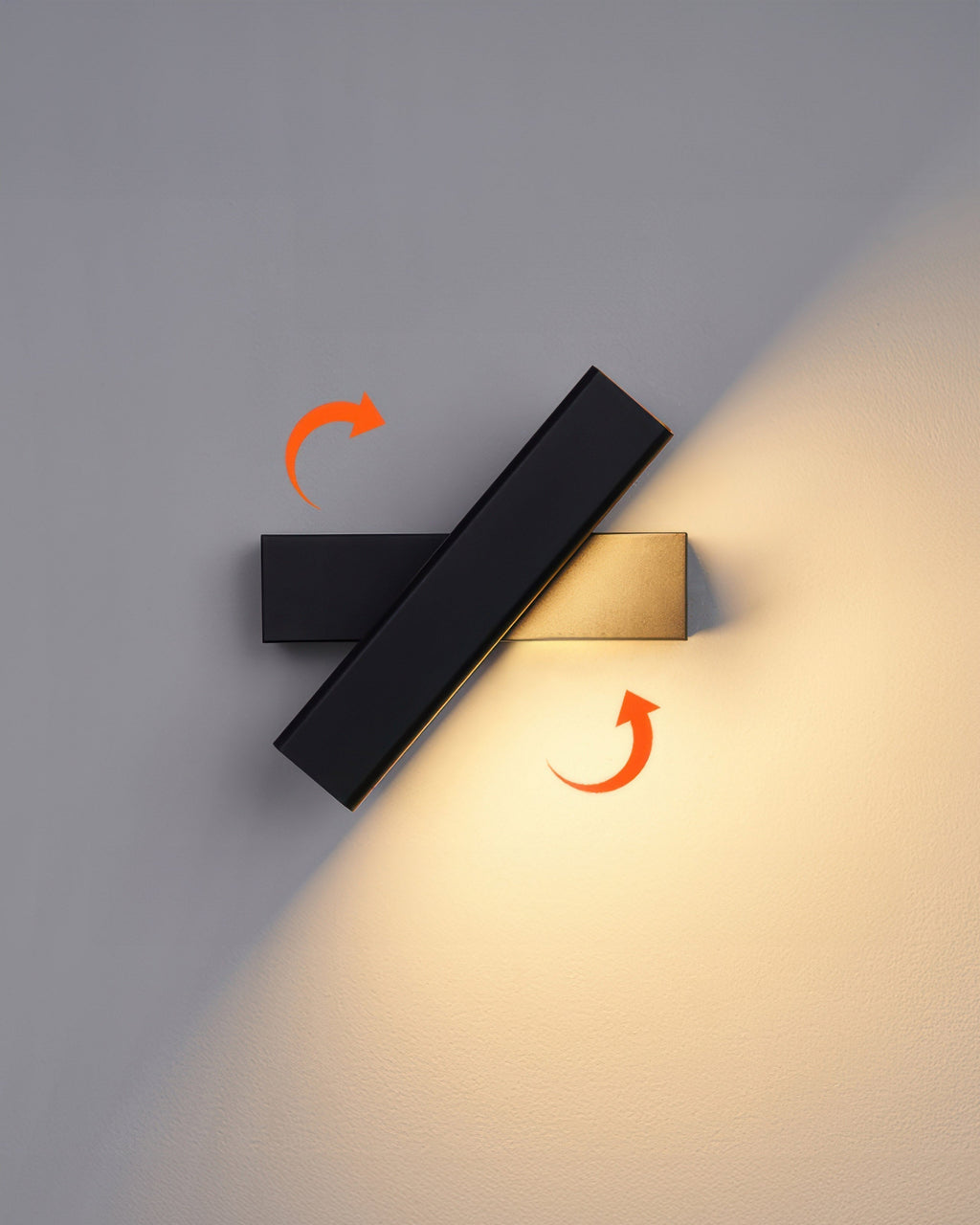 Rotatable Wall Lamp With Nordic Finish And Wood Grain Look