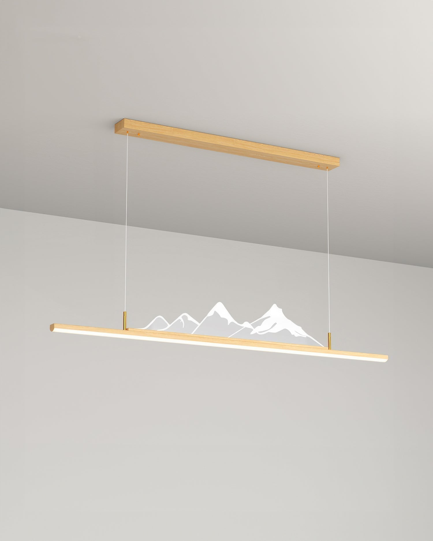Minimal Japanese Zen Pendant Lamp With Wood Grain Finish