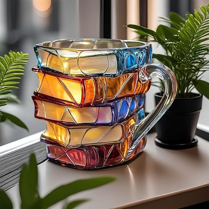 3D hrnek Kniha | Hrnek pro milovníky knih | Originální kávový hrnek – Jedinečný literární hrnek, dárek pro milovníky knih