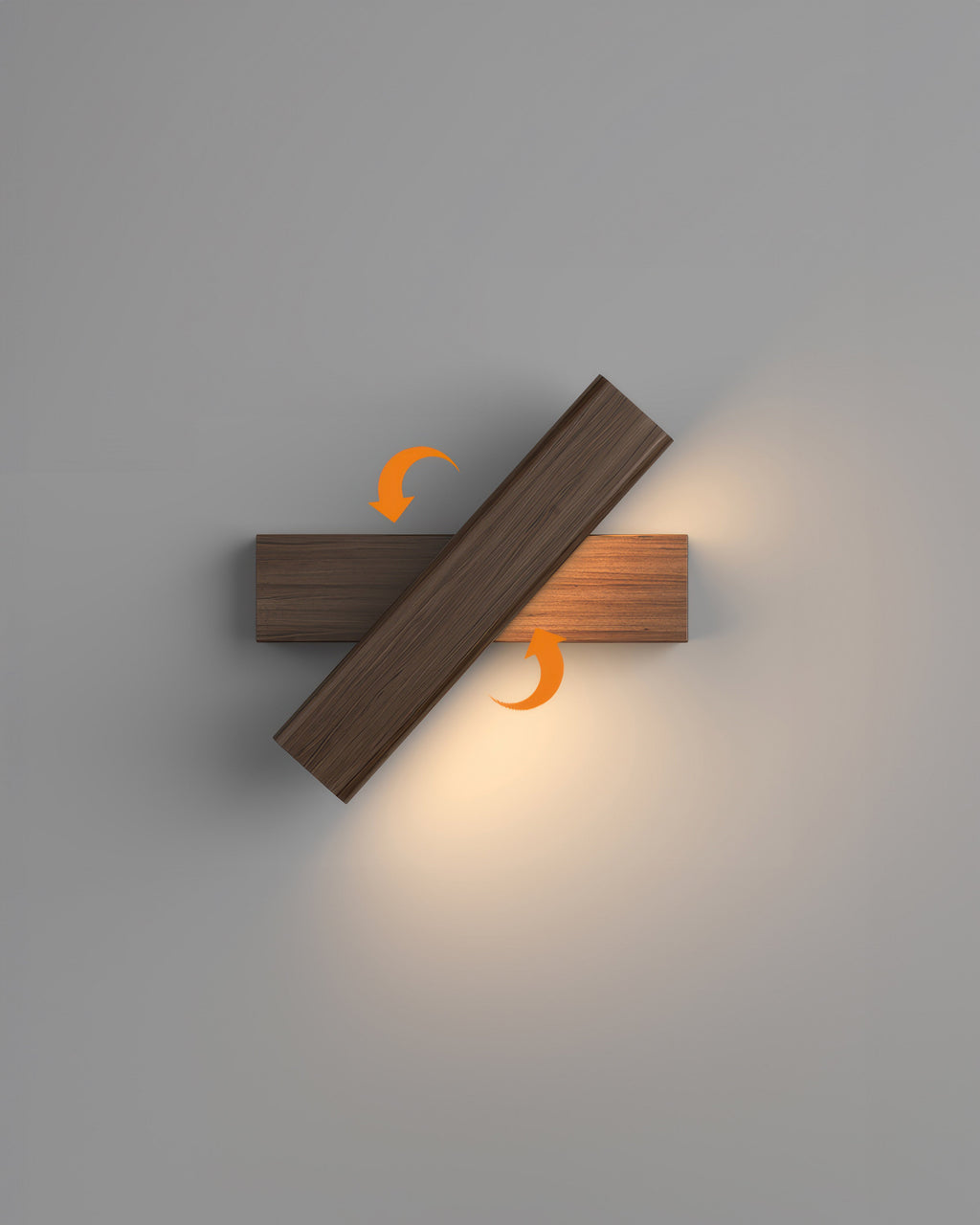 Rotatable Wall Lamp With Nordic Finish And Wood Grain Look