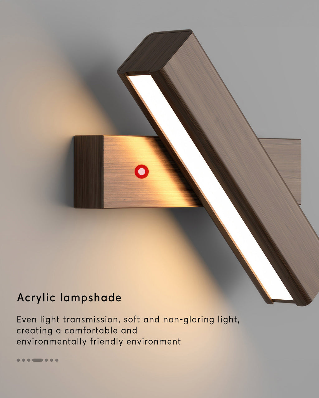 Rotatable Wall Lamp With Nordic Finish And Wood Grain Look