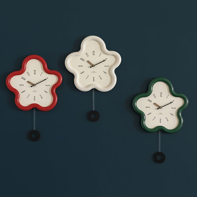 3D Bloemenpendelklok met Stil Sweep Eco-vriendelijke Slaapkamerdecoratie
