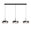 3-Head Kitchen Pendant Lamp Glass Metal Black Island Lighting Modern Minimalist LED Pendant Lamp