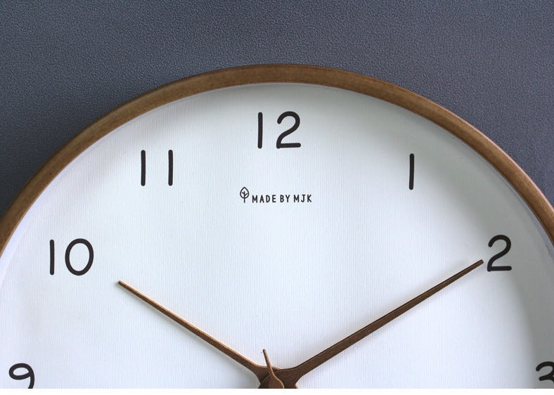 Elegant Solid Wood Analog Wall Clock for Home Decoration and Living Spaces