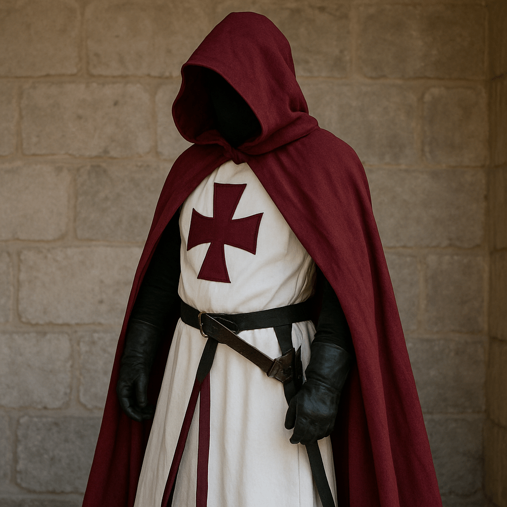 Valorian Medieval Knight Templar Costume With Classic Cloak