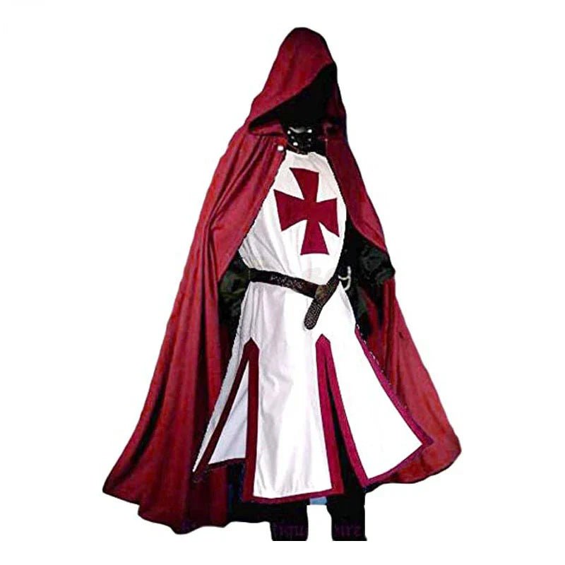Valorian Medieval Knight Templar Costume With Classic Cloak