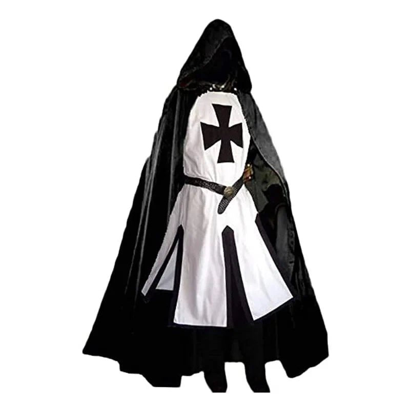 Valorian Medieval Knight Templar Costume With Classic Cloak