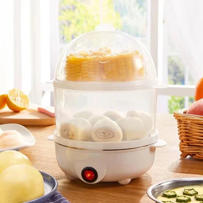 NovaSteam Electric Double-Layer Egg Cooker for Fast, Even Steaming