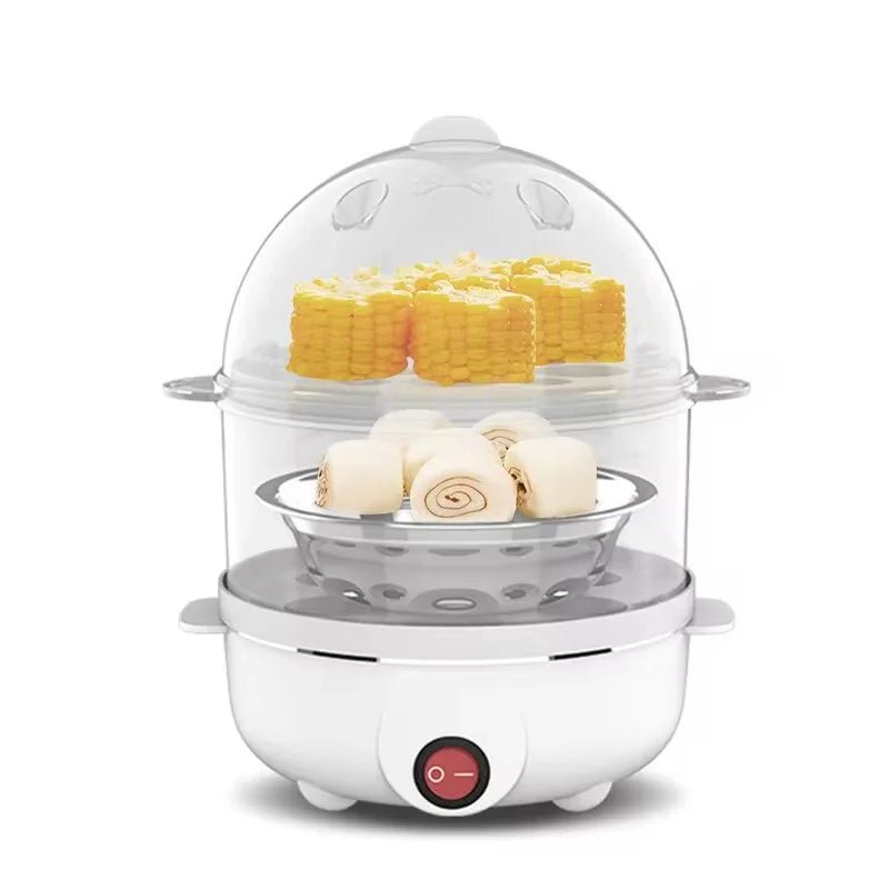 NovaSteam Electric Double-Layer Egg Cooker for Fast, Even Steaming