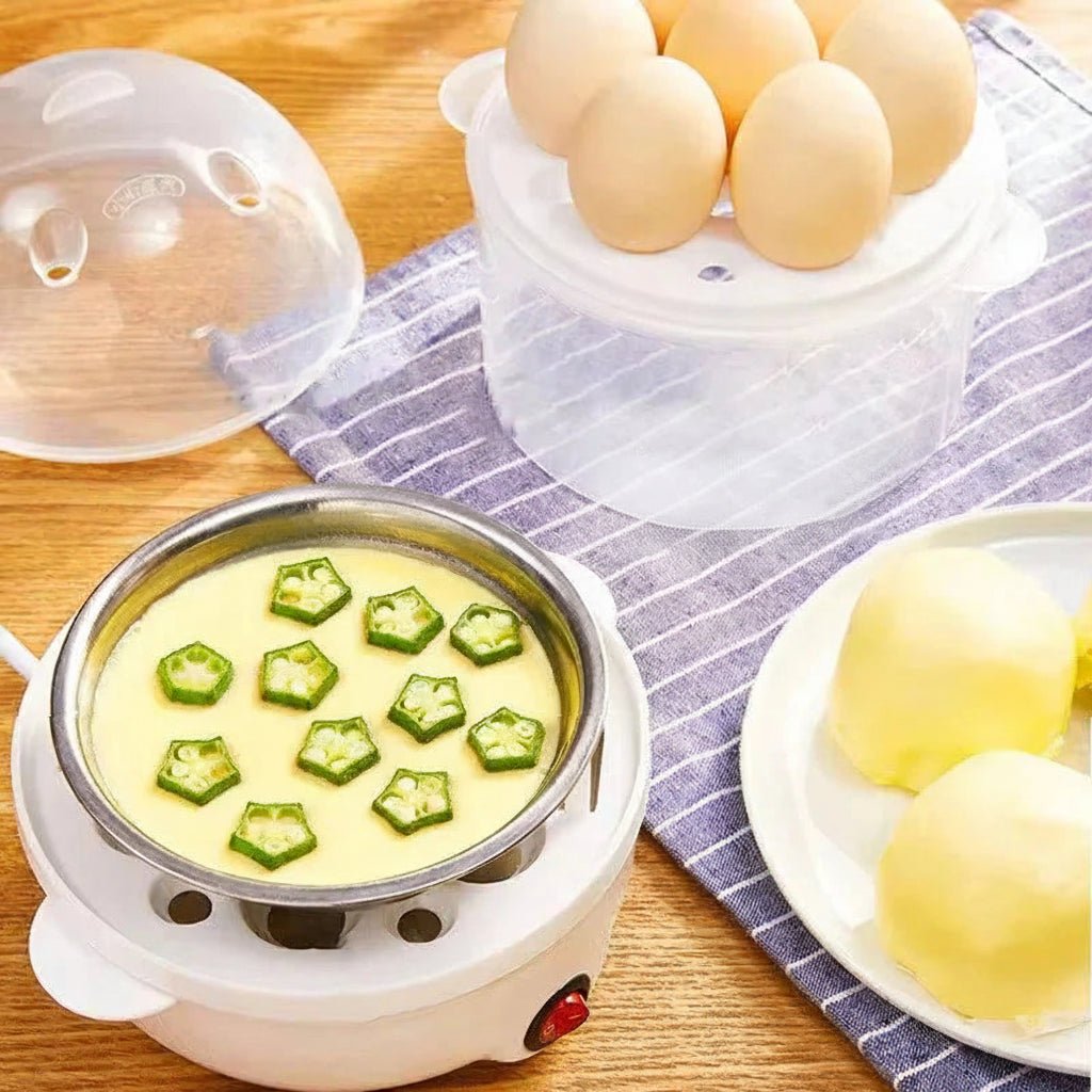 NovaSteam Electric Double-Layer Egg Cooker for Fast, Even Steaming