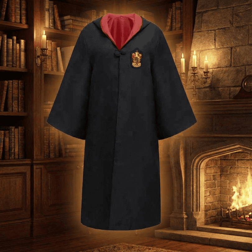 MageWorks Hogwarts Troldmandskostume med Kappe og Tilbehør til Børn og Voksne