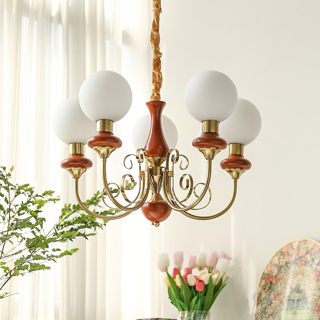 Luxurious Chandelier With Green Glass Shades In Gold Or Black Finish, 3, 5, Or 8 Lights