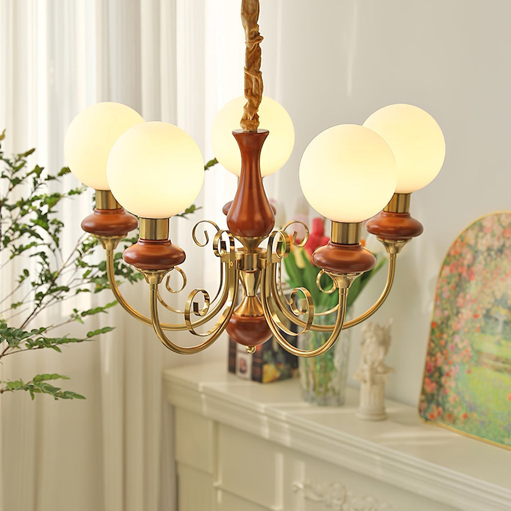 Luxurious Chandelier With Green Glass Shades In Gold Or Black Finish, 3, 5, Or 8 Lights