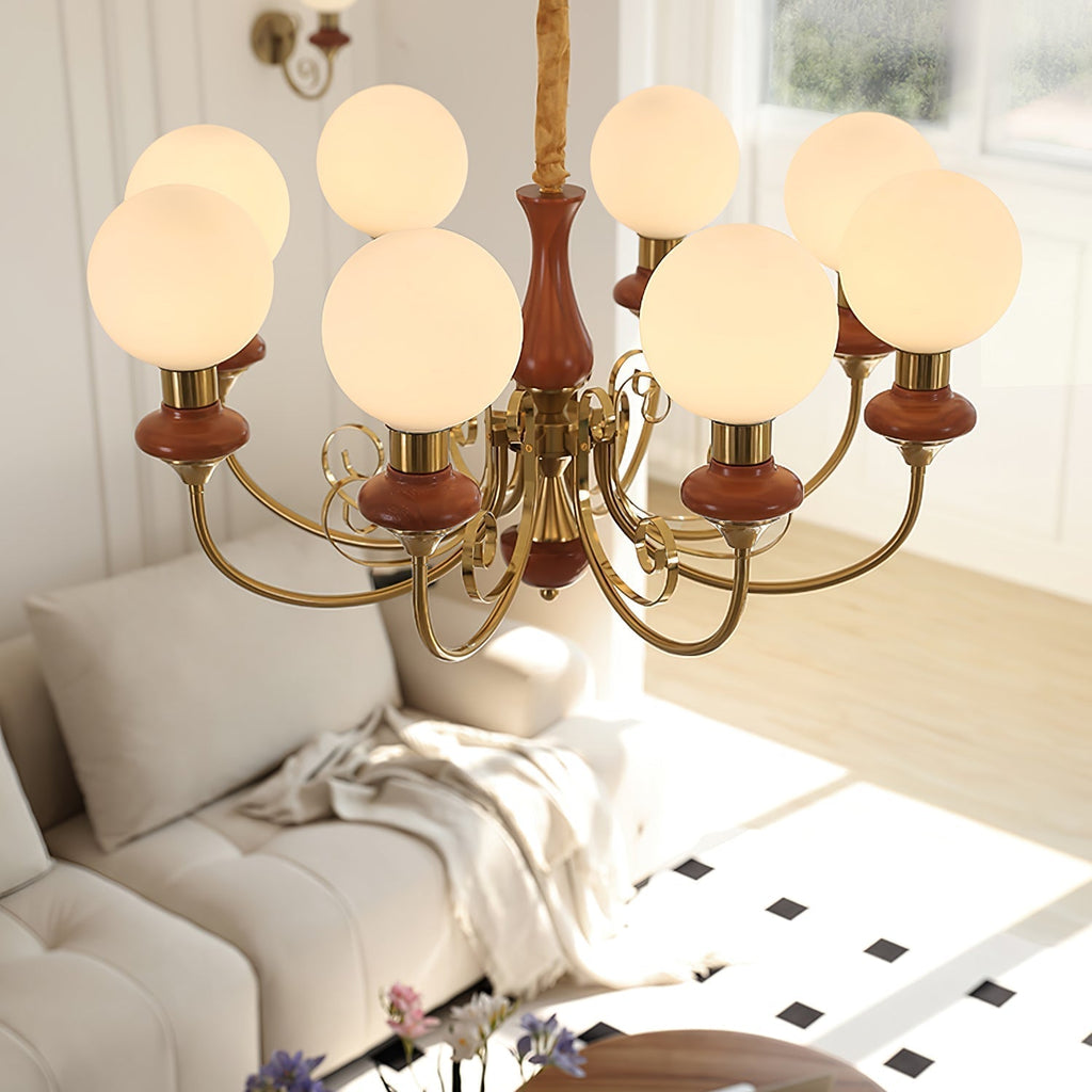 Luxurious Chandelier With Green Glass Shades In Gold Or Black Finish, 3, 5, Or 8 Lights