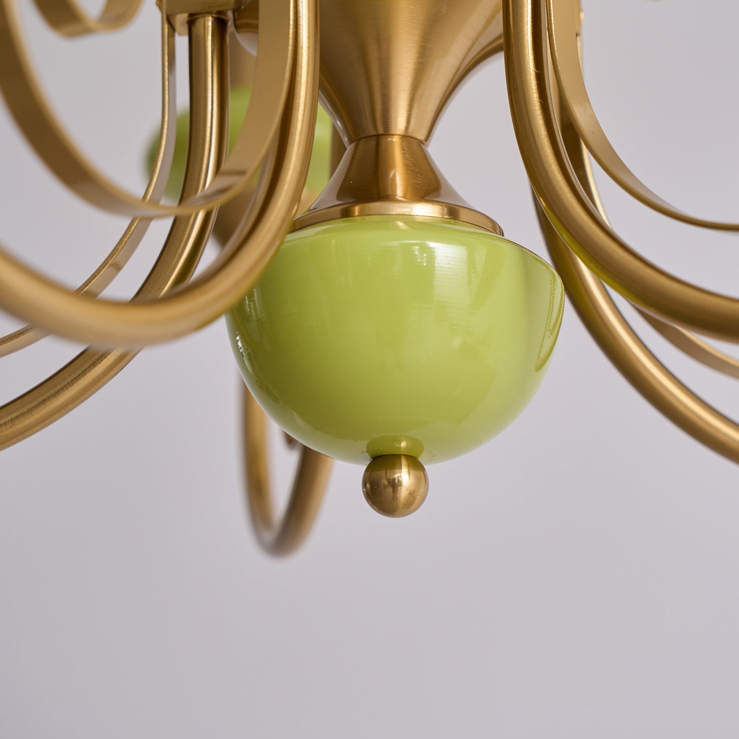 Luxurious Chandelier With Green Glass Shades In Gold Or Black Finish, 3, 5, Or 8 Lights