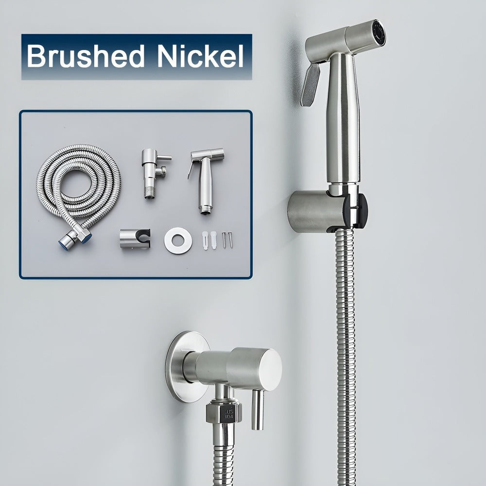 304 Stainless Steel Wall Mounted Bidet Sprayer Set For Toilet Hygiene