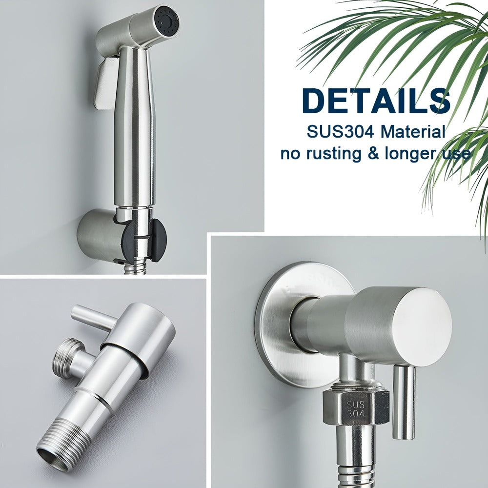 304 Stainless Steel Wall Mounted Bidet Sprayer Set For Toilet Hygiene