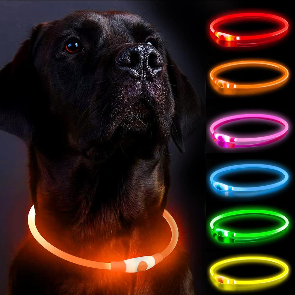 Rechargeable Lighted Dog Collar For Nighttime Walking And Safety