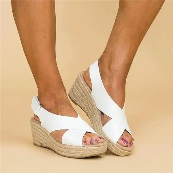 OrthoWalk Sandali Ortopedici Donna con Zeppa e Cinghie Incrociate per Comfort e Stile