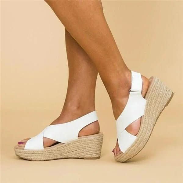 OrthoWalk Sandali Ortopedici Donna con Zeppa e Cinghie Incrociate per Comfort e Stile