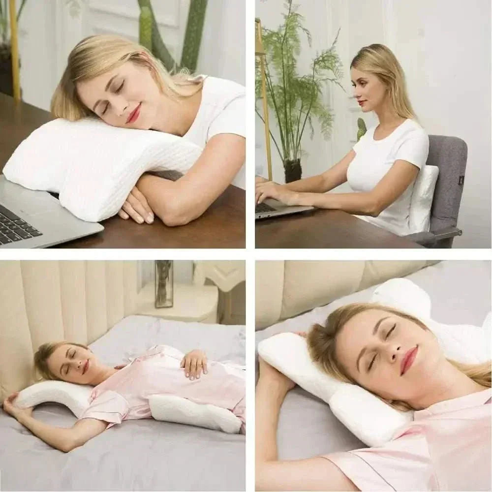 CalmNest Orthopedic U-Shaped Memory Foam Pillow For Neck And Hand Support
