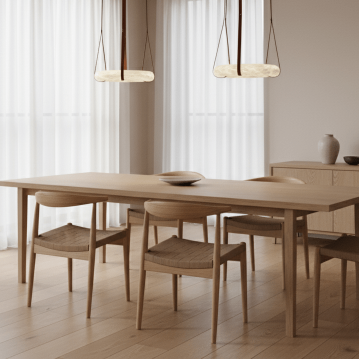 Alabaster-Ring-Hängeleuchte mit LED, Naturstein in Braun bis Gold, 3000K–6000K