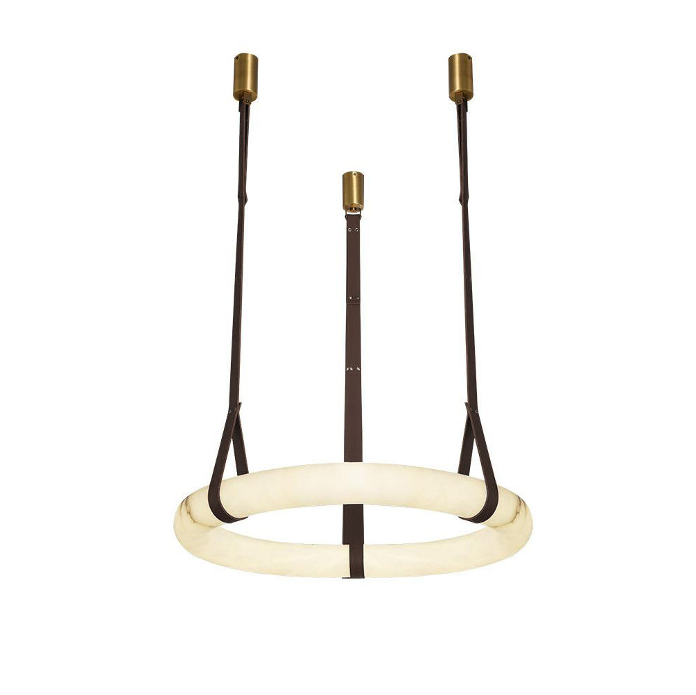 Alabaster-Ring-Hängeleuchte mit LED, Naturstein in Braun bis Gold, 3000K–6000K