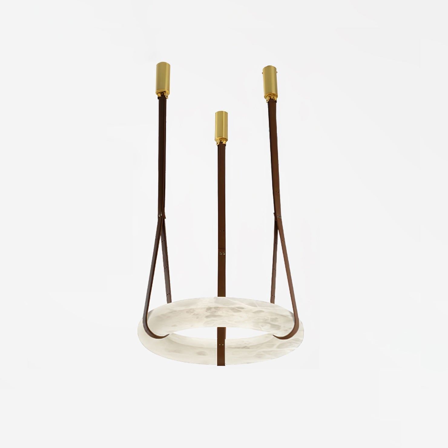 Alabaster-Ring-Hängeleuchte mit LED, Naturstein in Braun bis Gold, 3000K–6000K