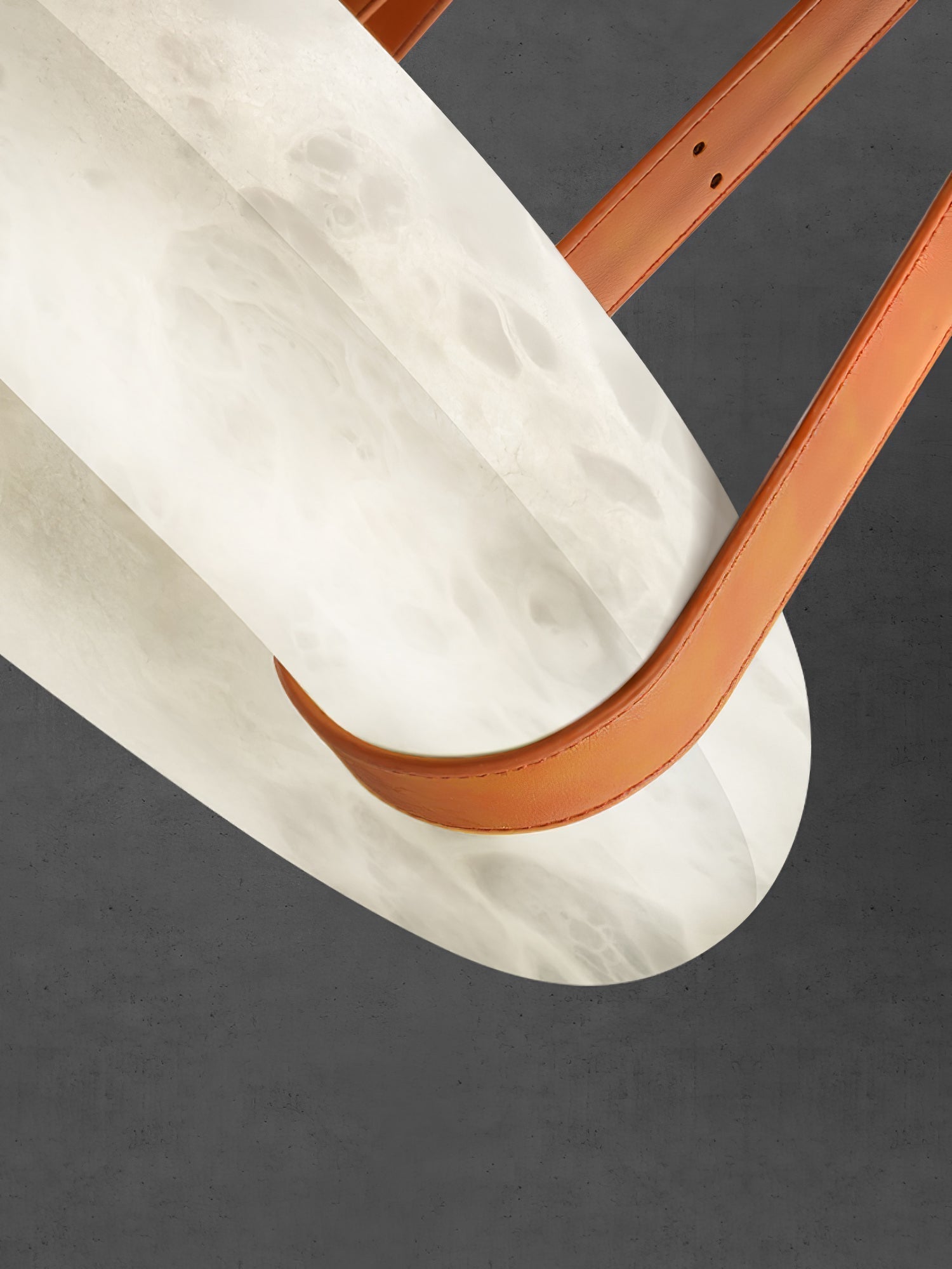 Alabaster-Ring-Hängeleuchte mit LED, Naturstein in Braun bis Gold, 3000K–6000K