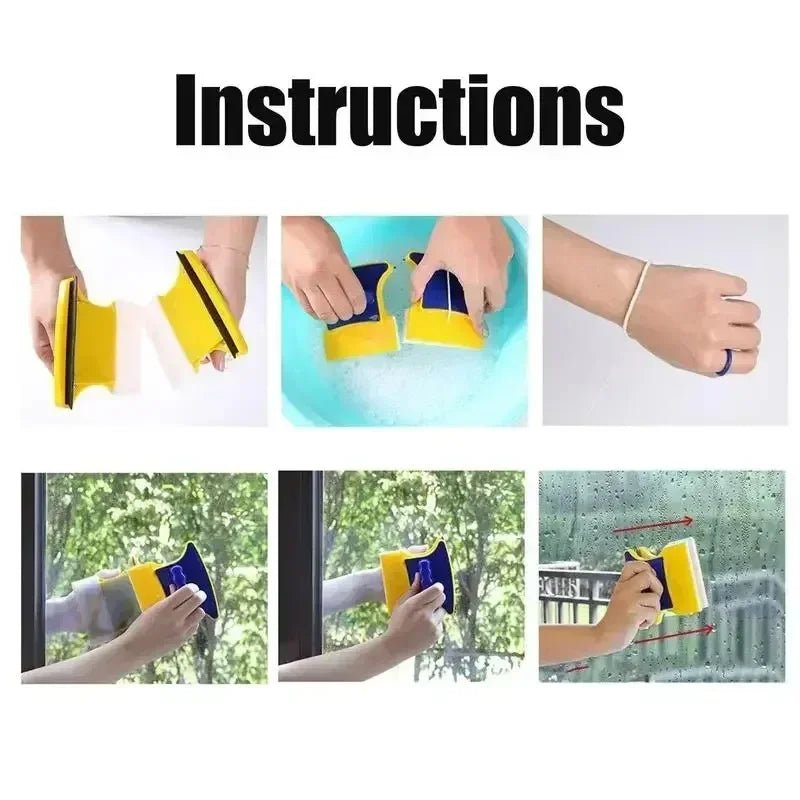 AegisPane Magnetic Double-Sided Glass Cleaner With 1.2 m Safety Rope