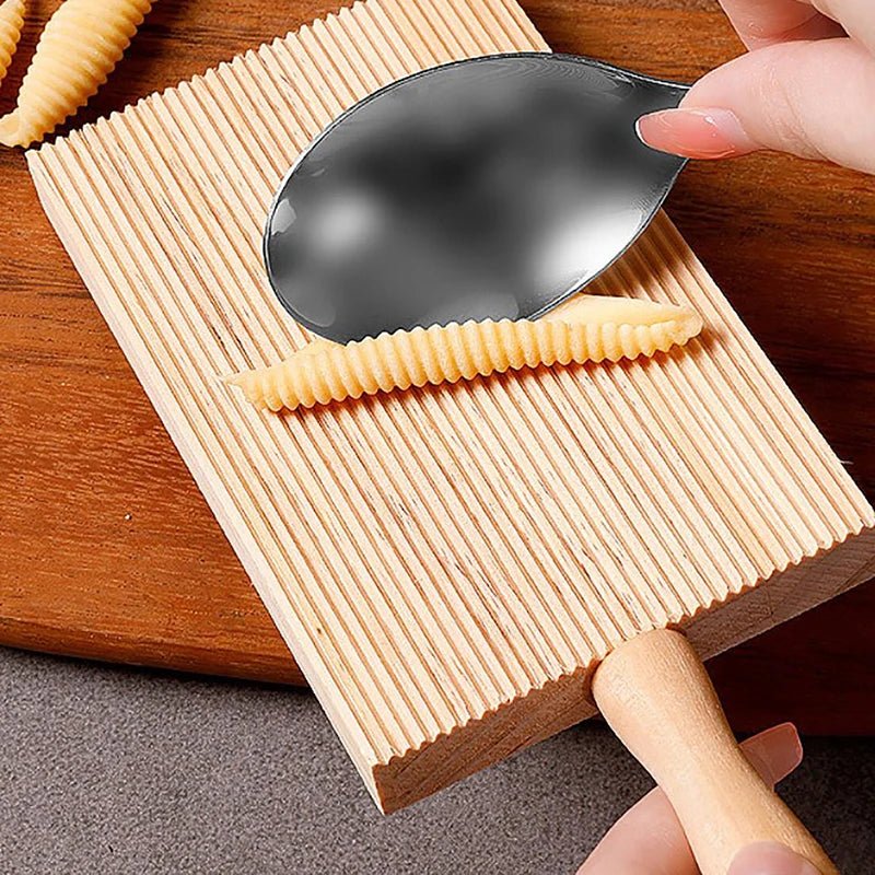 PastaCraft Wooden Gnocchi Board With Comfortable Handle For Home Cooks