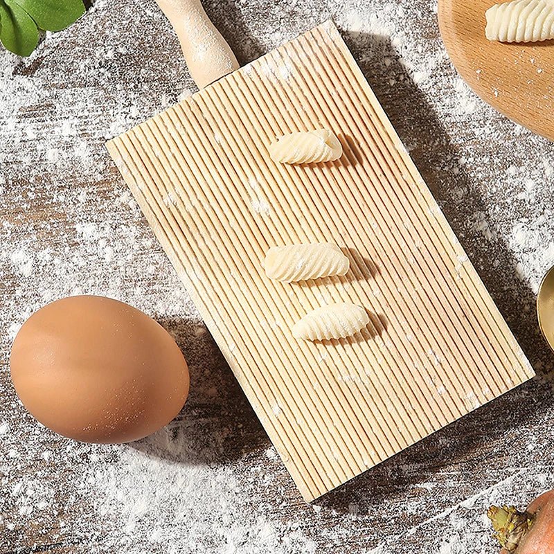 PastaCraft Wooden Gnocchi Board With Comfortable Handle For Home Cooks