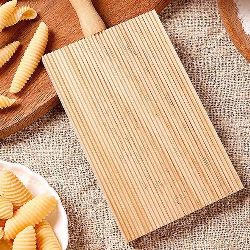 PastaCraft Wooden Gnocchi Board With Comfortable Handle For Home Cooks