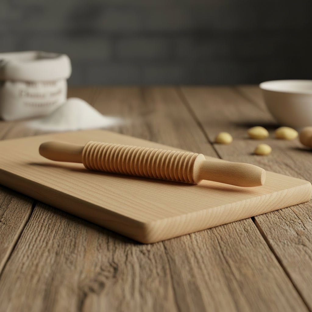 PastaCraft Traditional Pasta Board And Gnocchi Molding Set In Beech Wood
