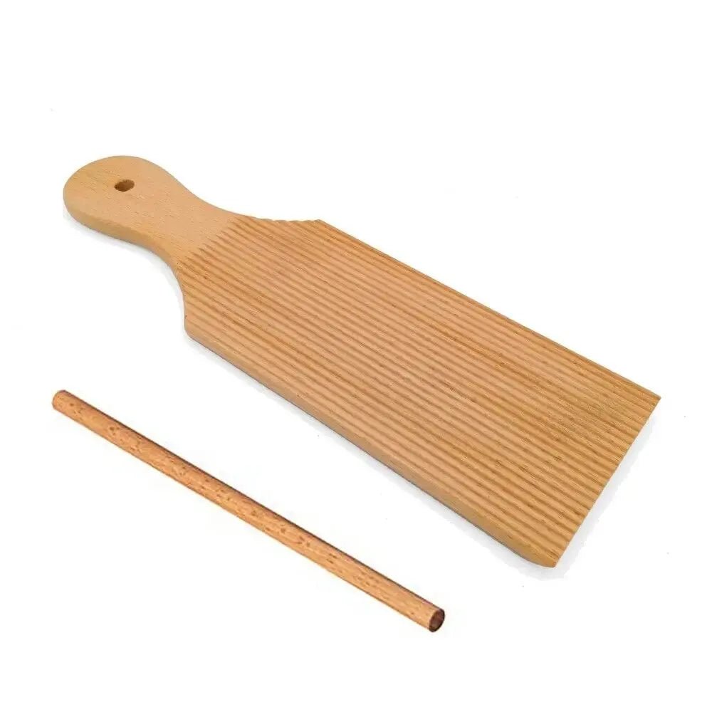 PastaCraft Traditional Pasta Board And Gnocchi Molding Set In Beech Wood