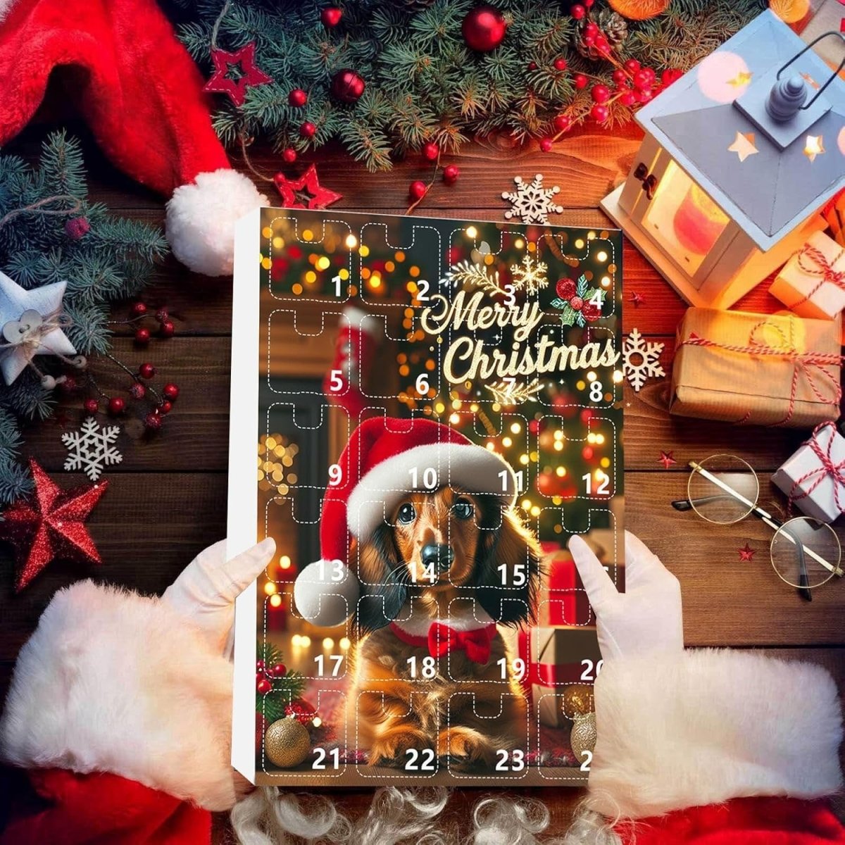 Adventní kalendář s motivem jezevčíka pro milovníky psů na 24 dní
