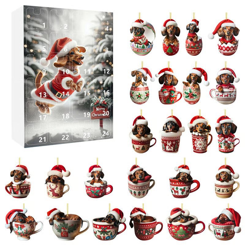Adventní kalendář s motivem jezevčíka pro milovníky psů na 24 dní