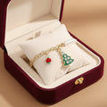 Luminara Festive Charm Bracelet With Shimmering Beads For Christmas